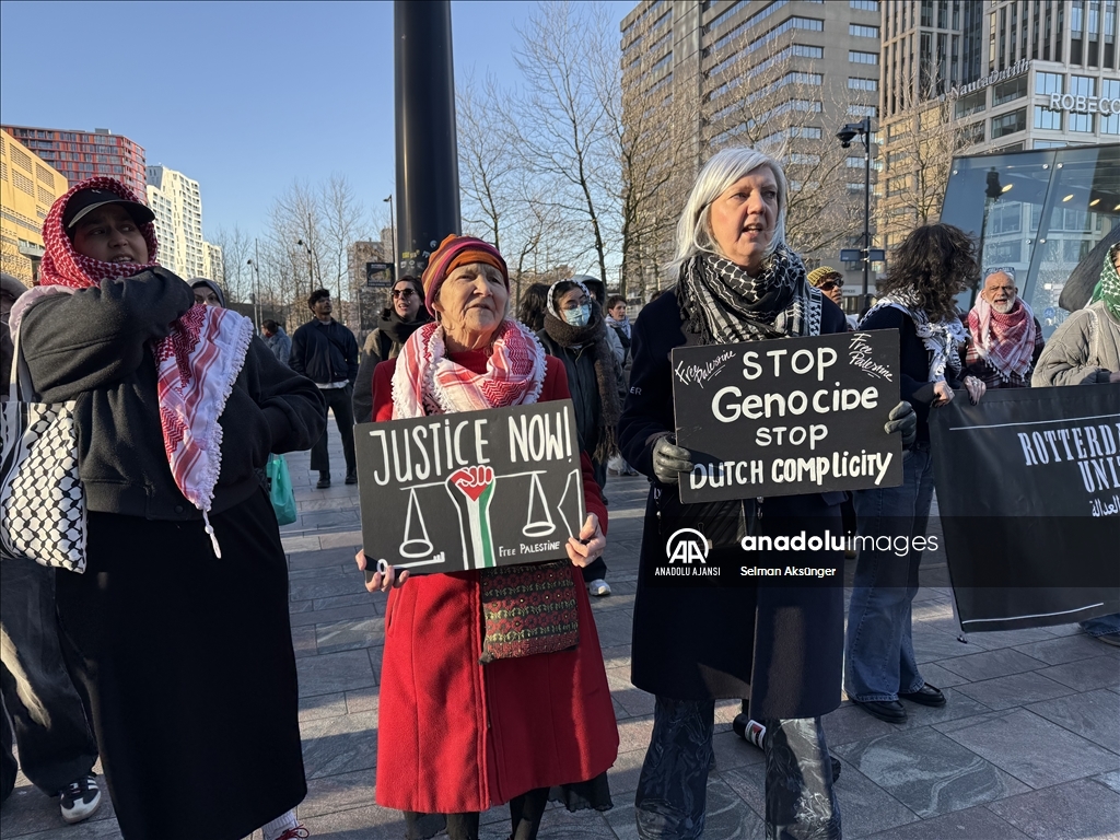 Hollanda'da, İsrail'in Gazze'de ateşkesi bozması protesto edildi