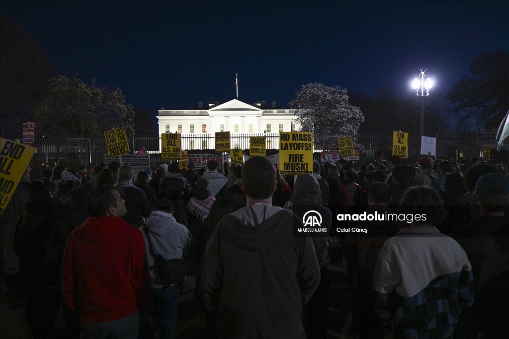 Washington'da Beyaz Saray'ın önünde Filistin yanlısı protesto düzenlendi