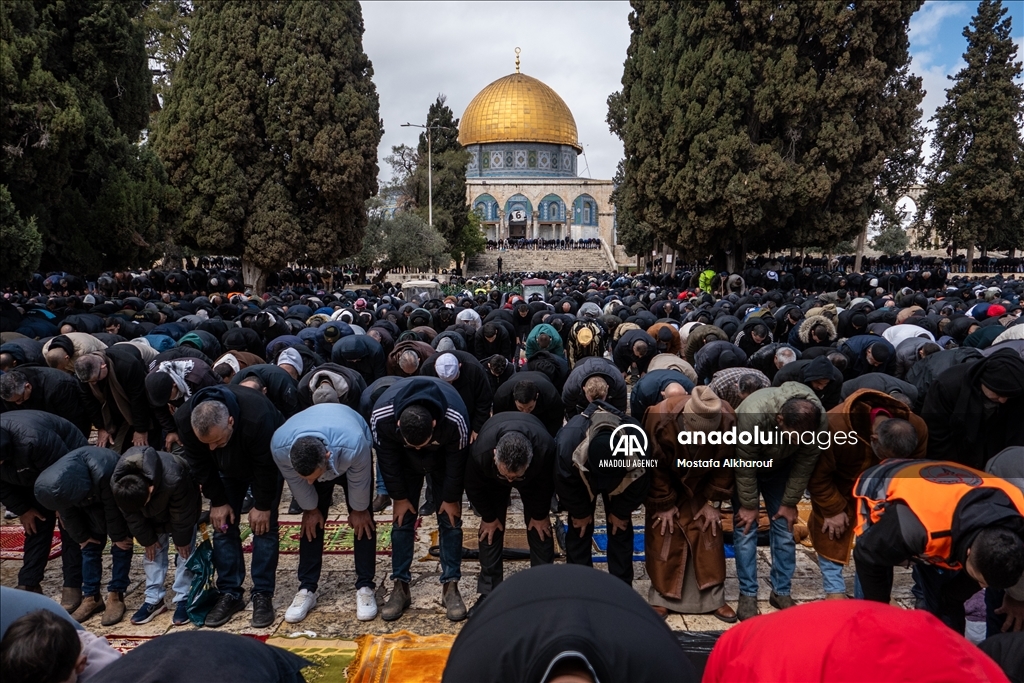 Third Friday prayer of Ramadan at Aqsa Mosque in Jerusalem