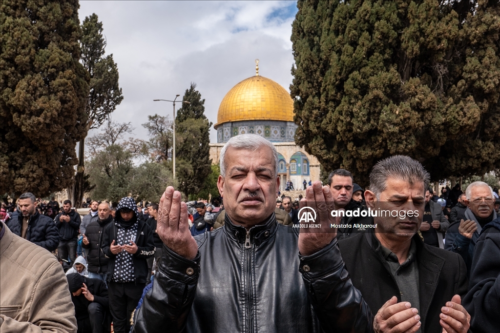 Third Friday prayer of Ramadan at Aqsa Mosque in Jerusalem