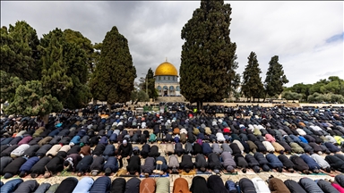 Third Friday prayer of Ramadan at Aqsa Mosque in Jerusalem