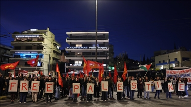 Yunanistan'ın başkenti Atina'da Filistin'e destek gösterisi düzenlendi