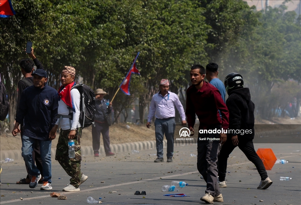 Pro-monarchy clash with police in Kathmandu