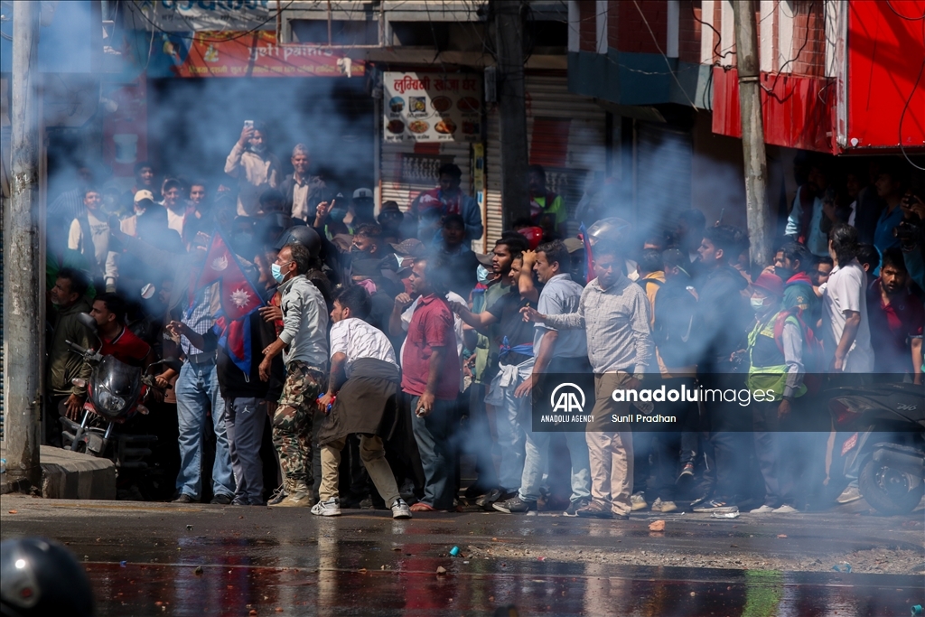 Pro-monarchy clash with police in Kathmandu