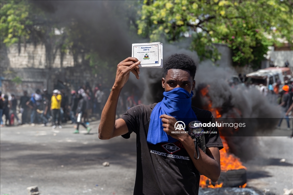 Protest against the departure of Transitional Presidential Council due to gang violence in Haiti