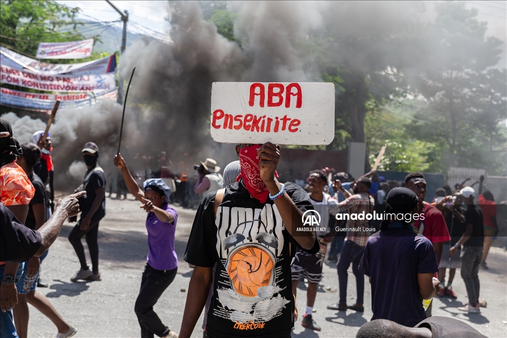 Protest against the departure of Transitional Presidential Council due to gang violence in Haiti