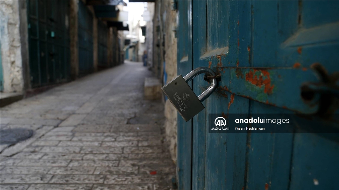 Beytullahim'de İsrail'in saldırılarını protesto için Filistinliler greve gitti