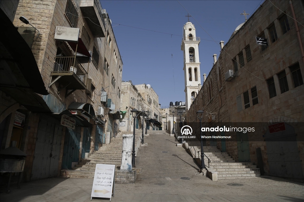 Beytullahim'de İsrail'in saldırılarını protesto için Filistinliler greve gitti