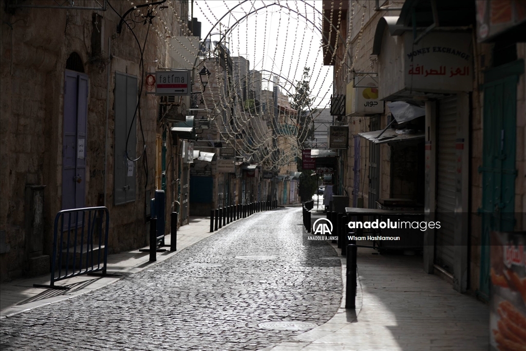 Beytullahim'de İsrail'in saldırılarını protesto için Filistinliler greve gitti