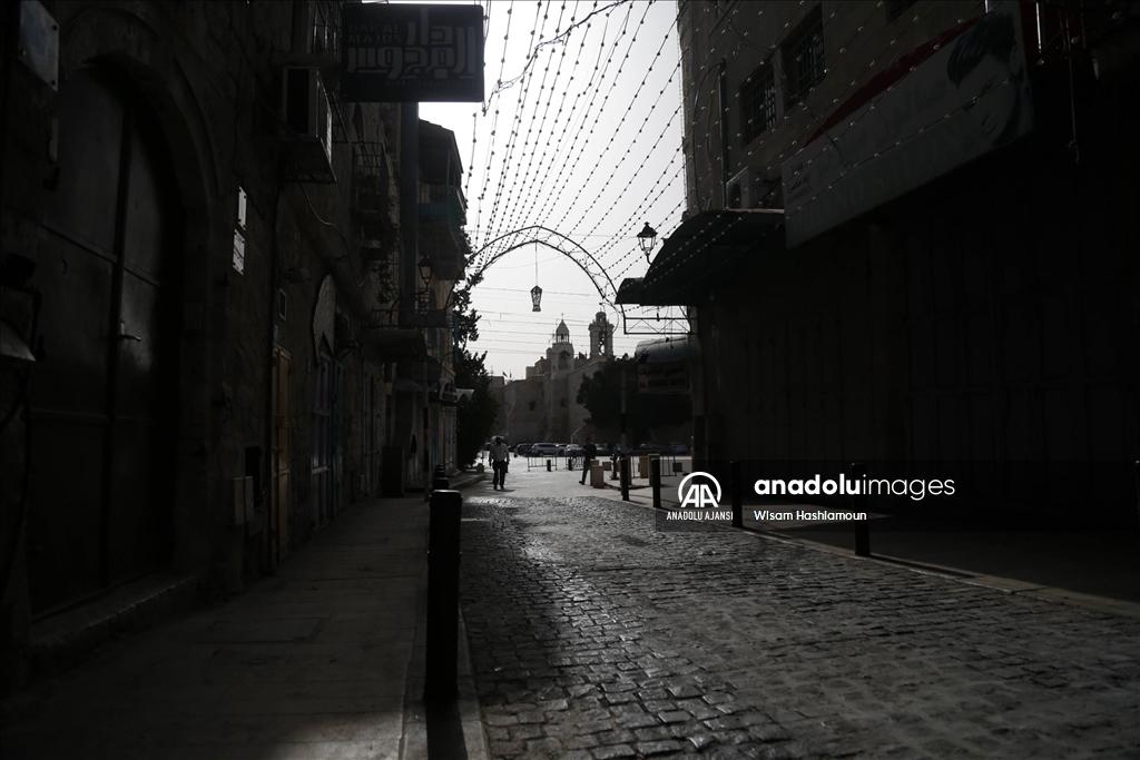 Beytullahim'de İsrail'in saldırılarını protesto için Filistinliler greve gitti