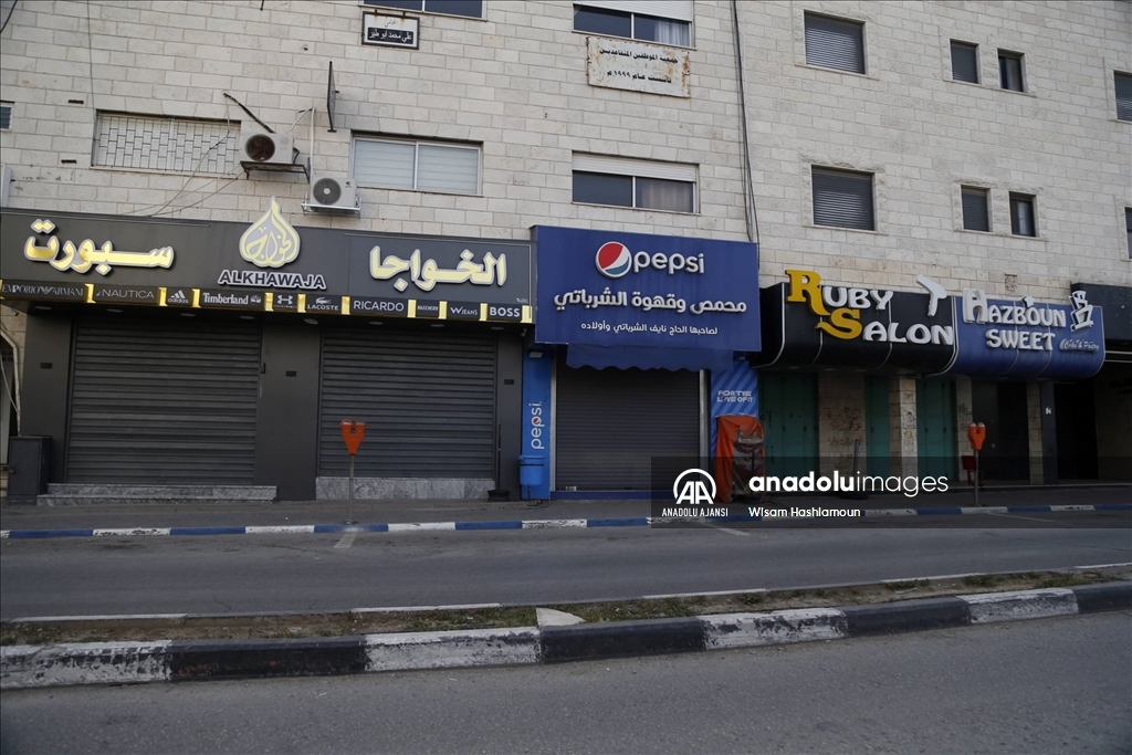 Beytullahim'de İsrail'in saldırılarını protesto için Filistinliler greve gitti