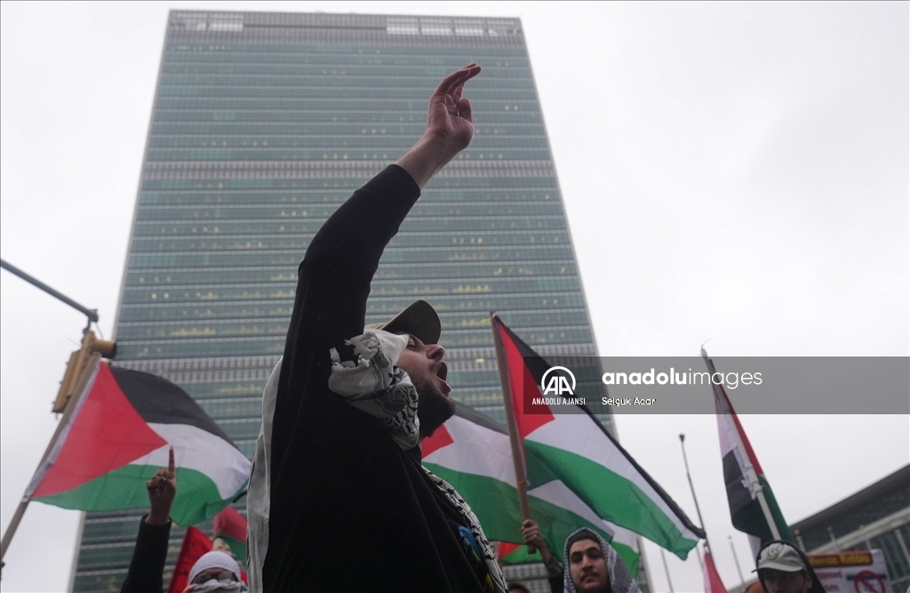 New York'ta Filistin yanlısı protesto düzenlendi