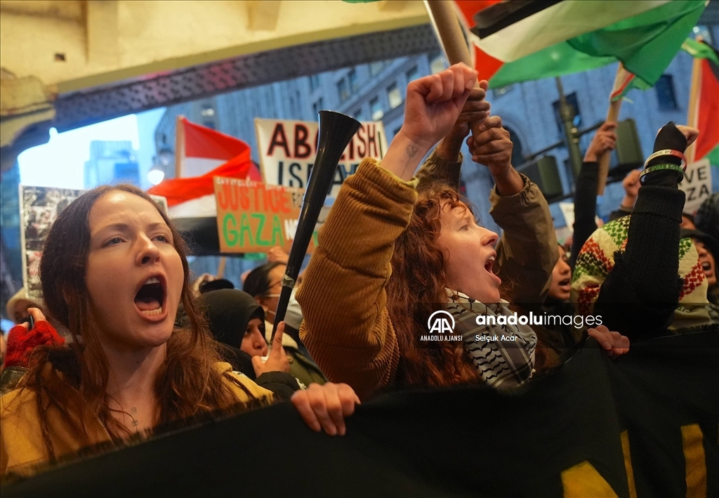 New York'ta Filistin yanlısı protesto düzenlendi