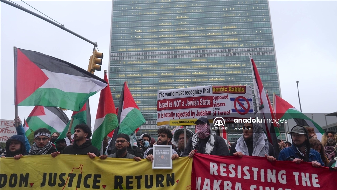New York'ta Filistin yanlısı protesto düzenlendi
