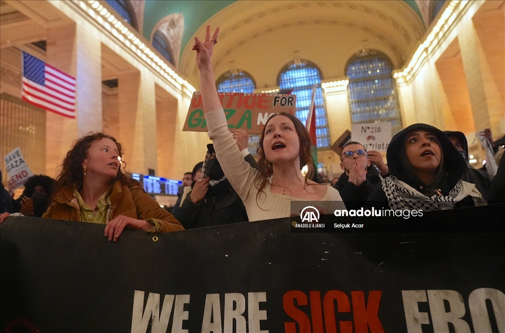 New York'ta Filistin yanlısı protesto düzenlendi