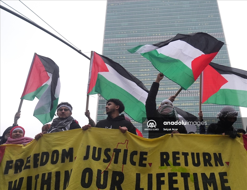 New York'ta Filistin yanlısı protesto düzenlendi