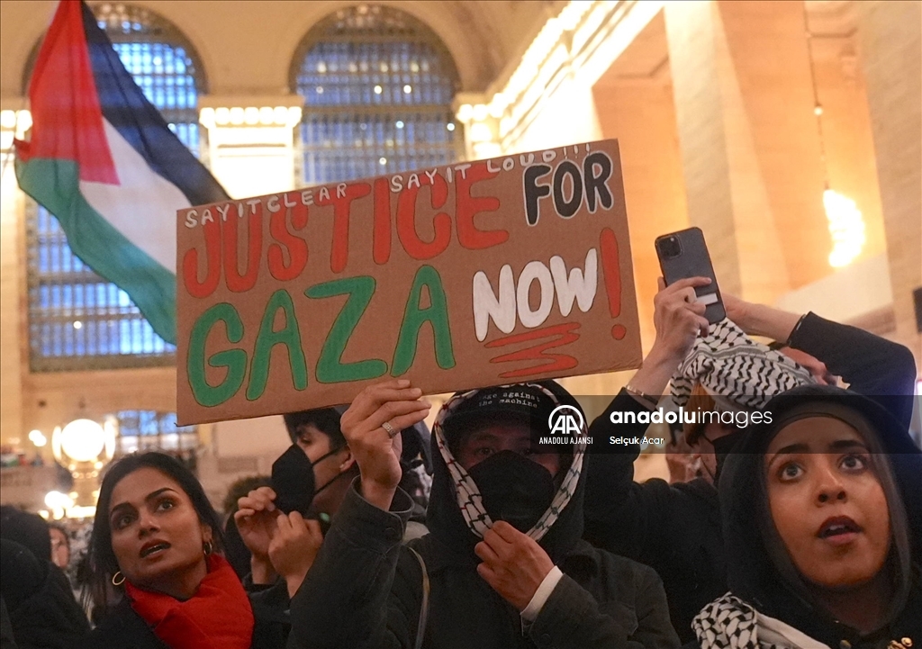 New York'ta Filistin yanlısı protesto düzenlendi