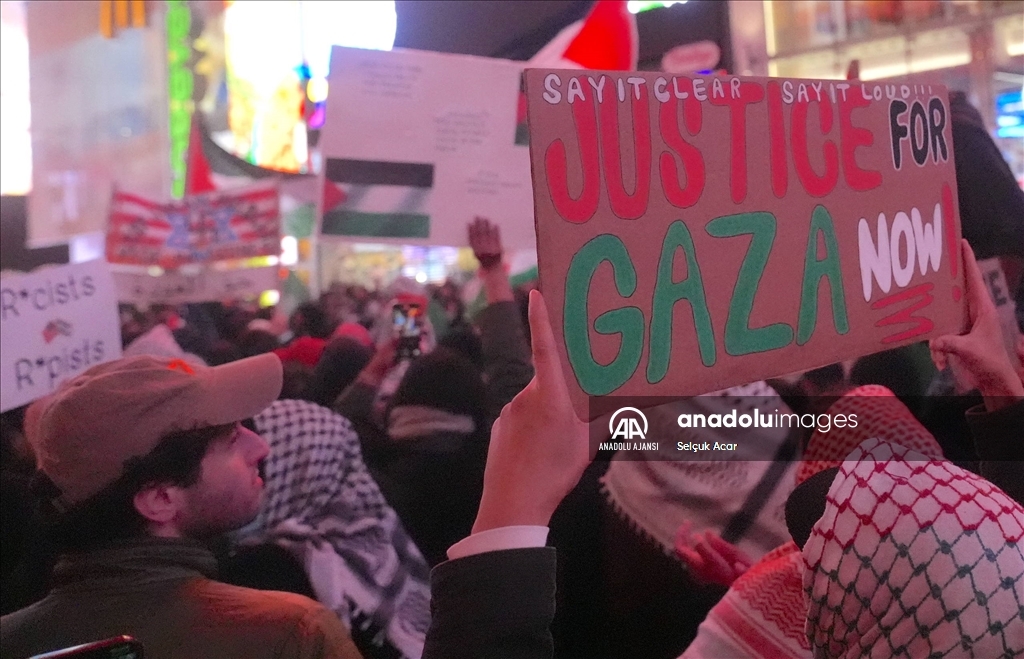 New York'ta Filistin yanlısı protesto düzenlendi