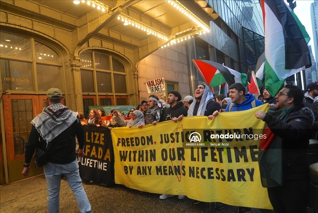 New York'ta Filistin yanlısı protesto düzenlendi