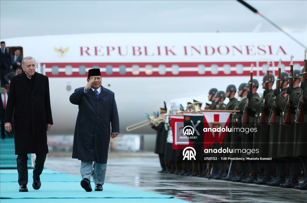Presiden Erdogan sambut kedatangan Presiden Prabowo Subiyanto di Turkiye