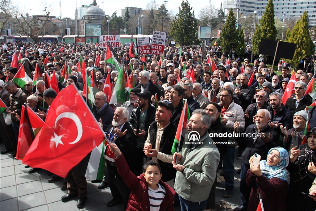 مظاهرات حاشدة داعمة لفلسطين في عدة مدن تركية