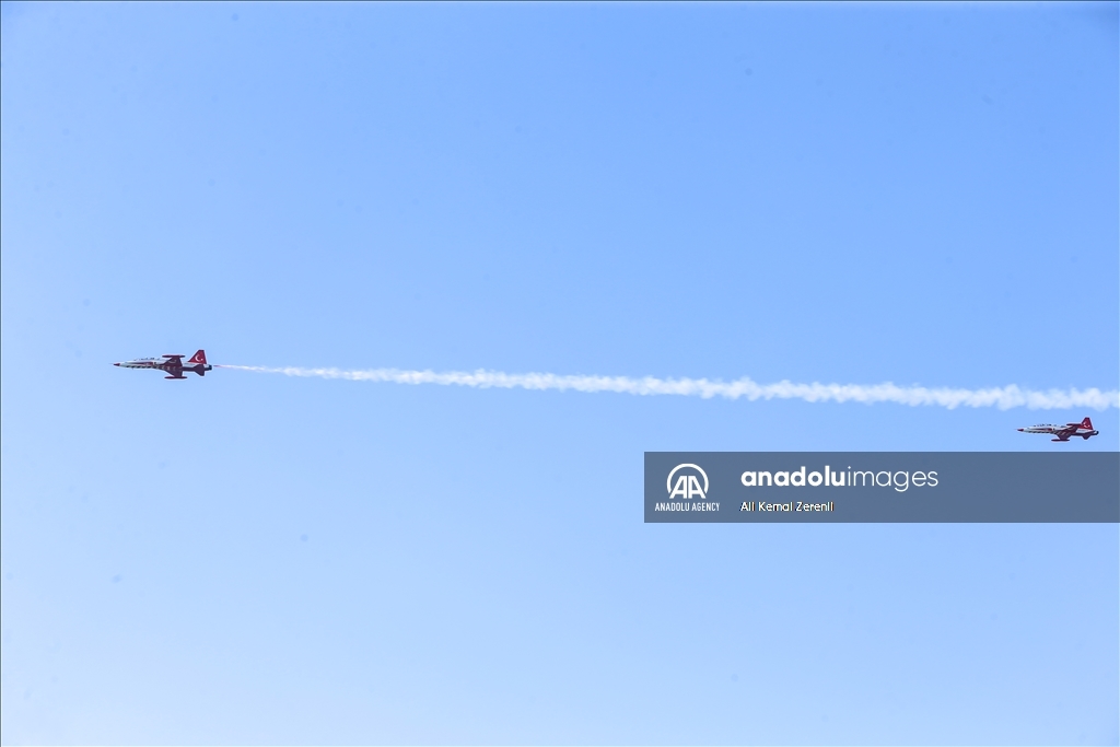 Turkish Stars performs a flight over Hatay