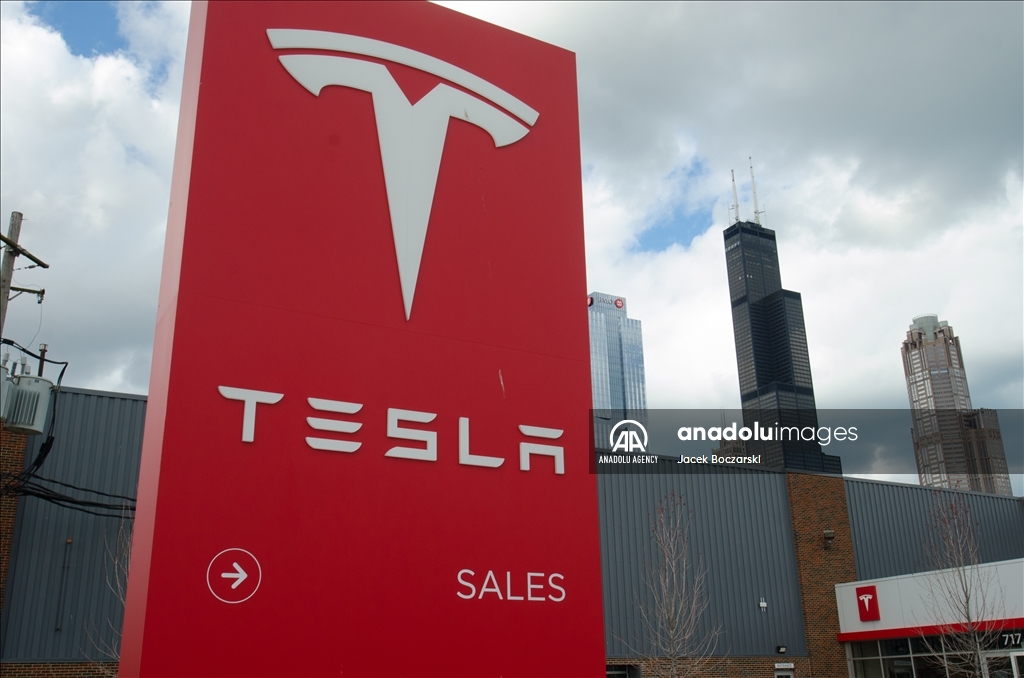 Протест у автосалона Tesla в США