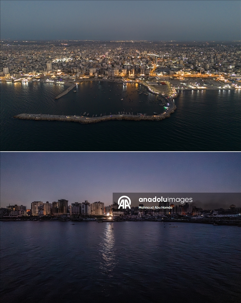 İsrail'in Gazze sahilindeki yıkımının etkisi, 'öncesi' ve 'sonrası' fotoğraflarla gözler önüne seriliyor