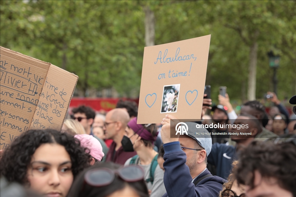Protest in Paris against Islamophobia after mosque attack in Gard