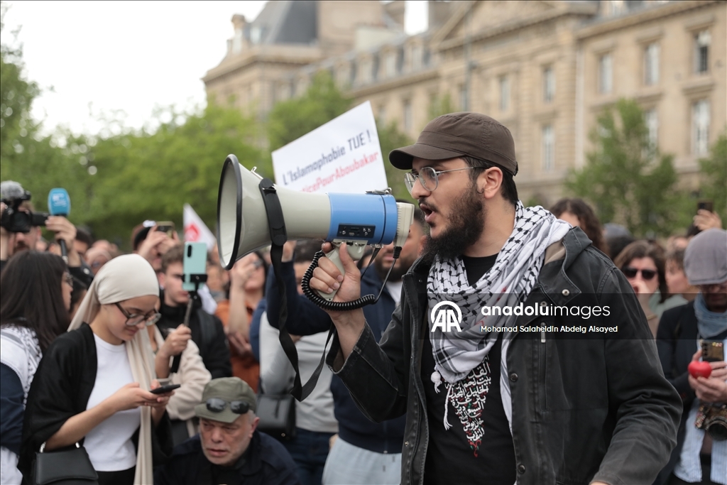 Protest in Paris against Islamophobia after mosque attack in Gard