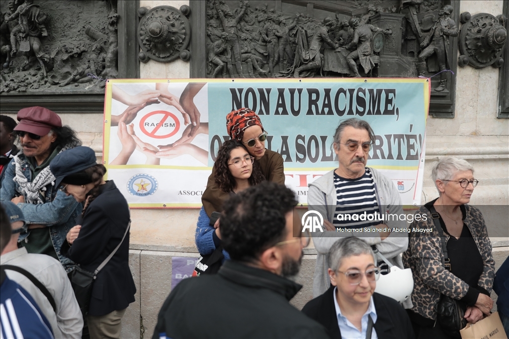Protest in Paris against Islamophobia after mosque attack in Gard