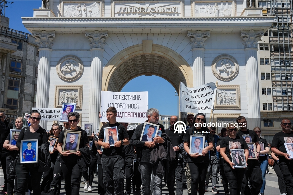 Parents of night club fire victims march in Skopje