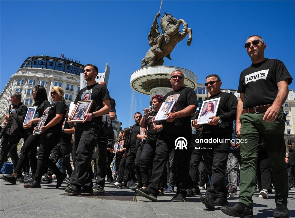 Parents of night club fire victims march in Skopje