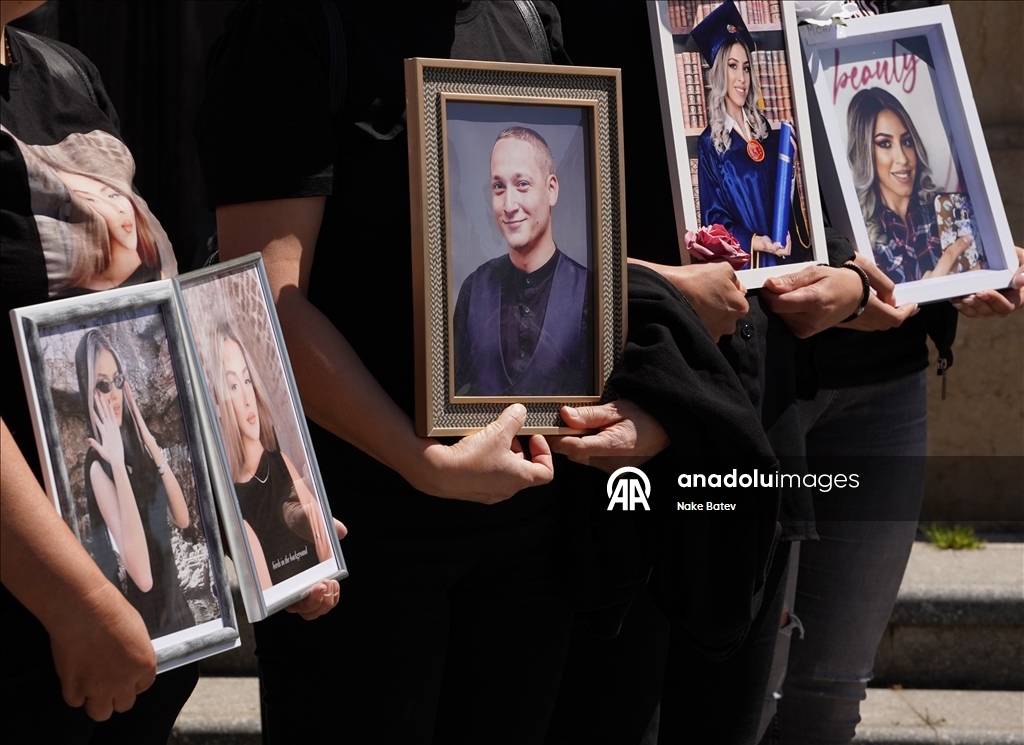 Parents of night club fire victims march in Skopje
