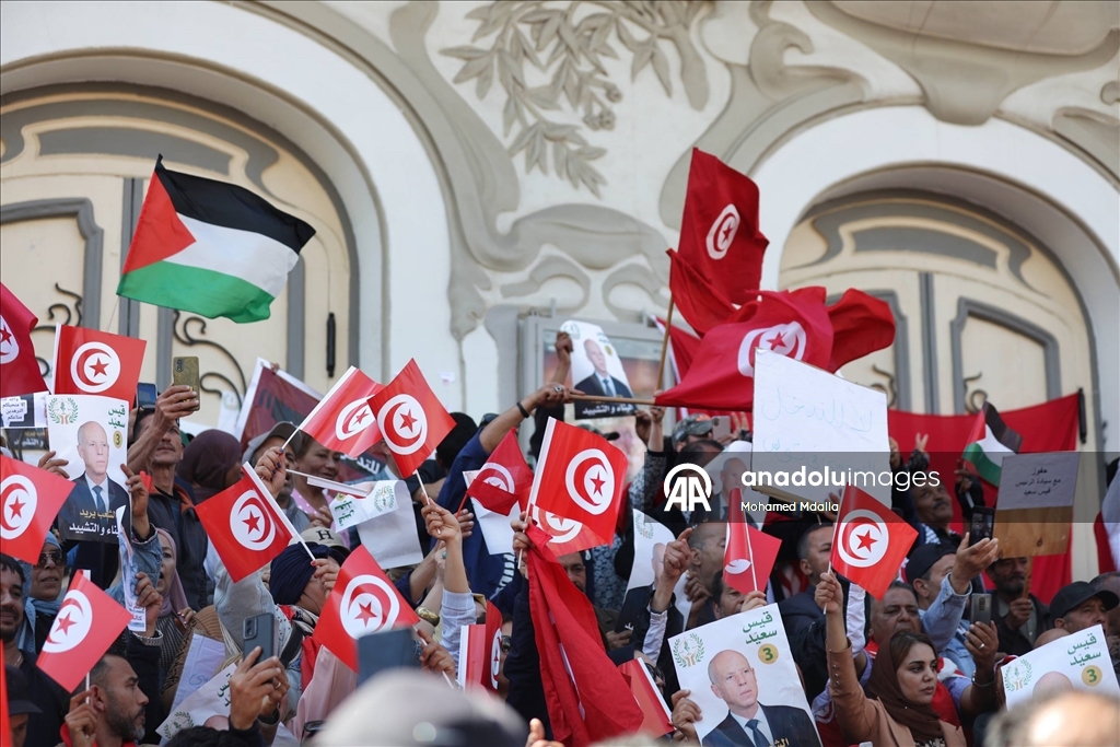 Tunus’ta Cumhurbaşkanı Said destekçileri, ülkenin iç işlerine yönelik “yabancı müdahaleyi” protesto etti.