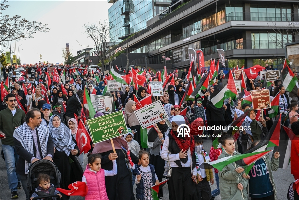 İsrail'in Gazze'ye saldırıları ABD'nin Ankara Büyükelçiliği önünde protesto edildi