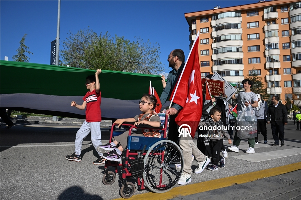 İsrail'in Gazze'ye saldırıları ABD'nin Ankara Büyükelçiliği önünde protesto edildi
