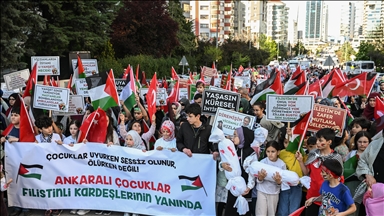 İsrail'in Gazze'ye saldırıları ABD'nin Ankara Büyükelçiliği önünde protesto edildi