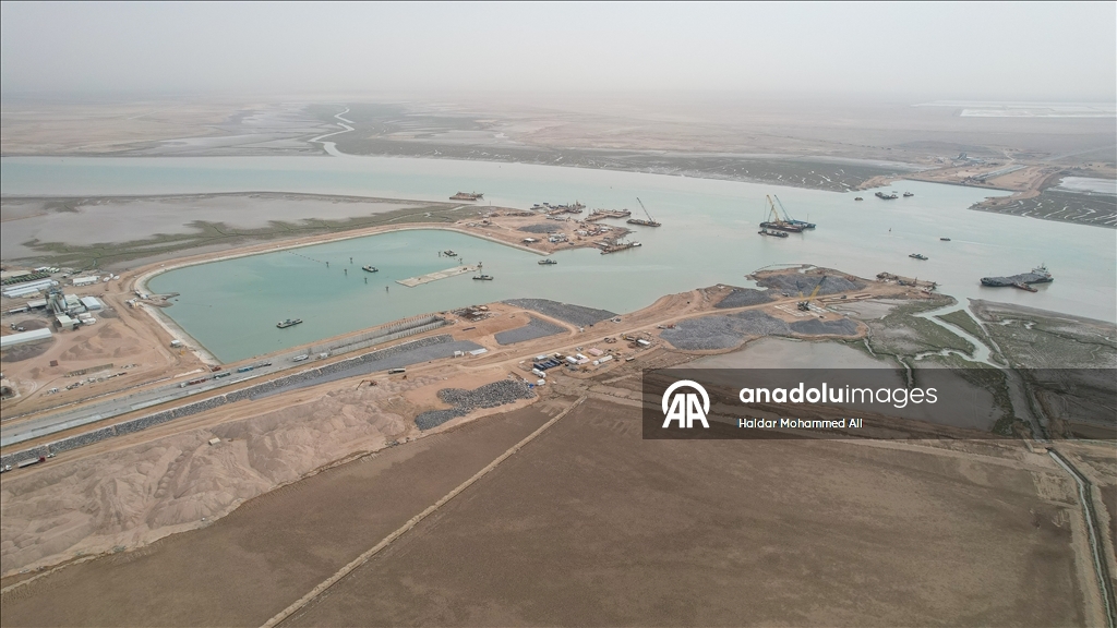 Irak “Kalkınma Yolu”nun kalbi Faw Limanı’nda çalışmalar hız kesmeden devam ediyor