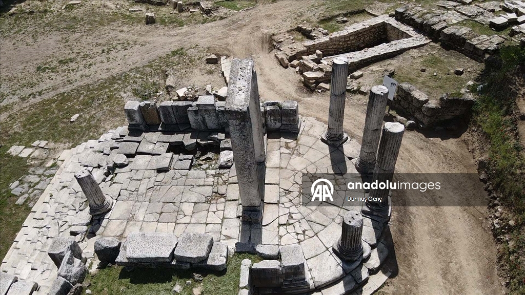 Entrance gate of the city and shops exposed in Lagina Hekate Sacred Site