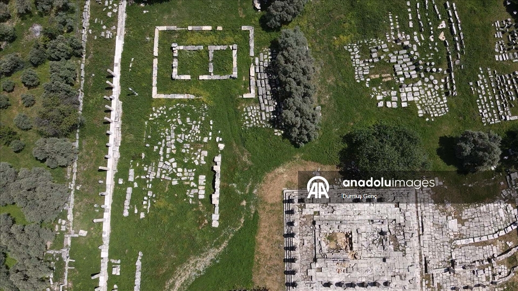 Entrance gate of the city and shops exposed in Lagina Hekate Sacred Site