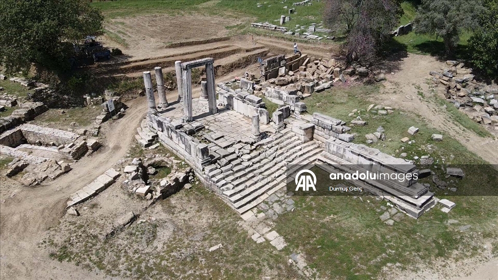 Entrance gate of the city and shops exposed in Lagina Hekate Sacred Site