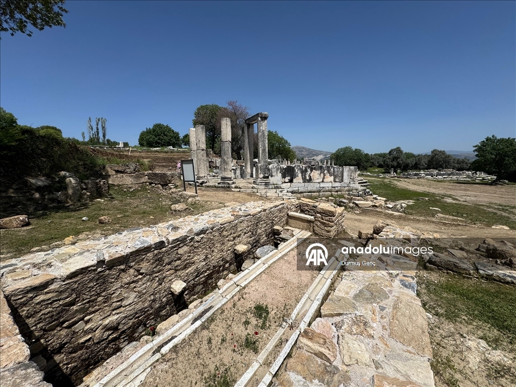 Entrance gate of the city and shops exposed in Lagina Hekate Sacred Site