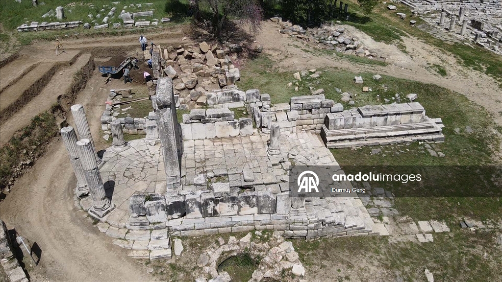 Entrance gate of the city and shops exposed in Lagina Hekate Sacred Site
