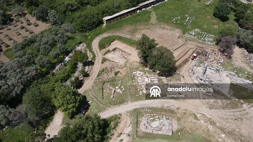 Entrance gate of the city and shops exposed in Lagina Hekate Sacred Site