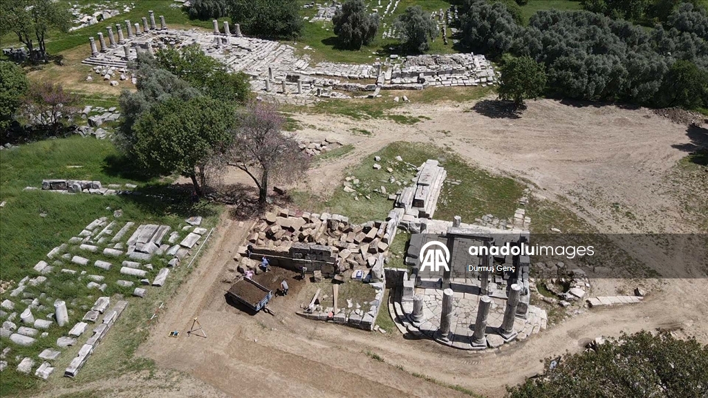 Entrance gate of the city and shops exposed in Lagina Hekate Sacred Site