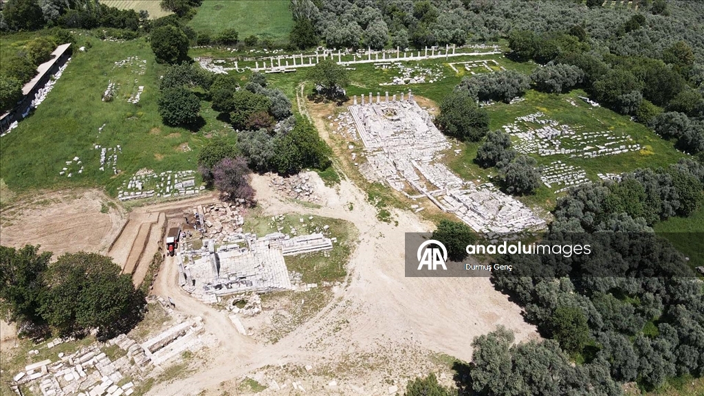Entrance gate of the city and shops exposed in Lagina Hekate Sacred Site