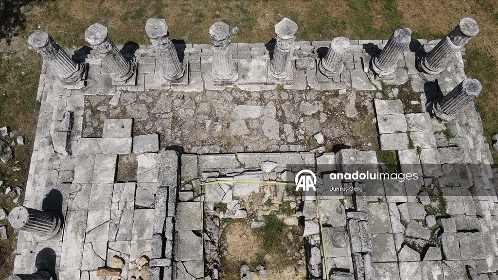 Entrance gate of the city and shops exposed in Lagina Hekate Sacred Site