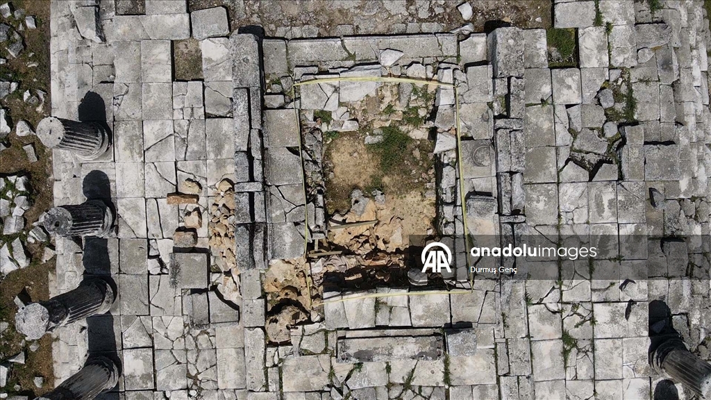 Entrance gate of the city and shops exposed in Lagina Hekate Sacred Site