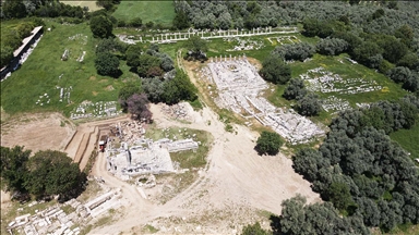 Entrance gate of the city and shops exposed in Lagina Hekate Sacred Site